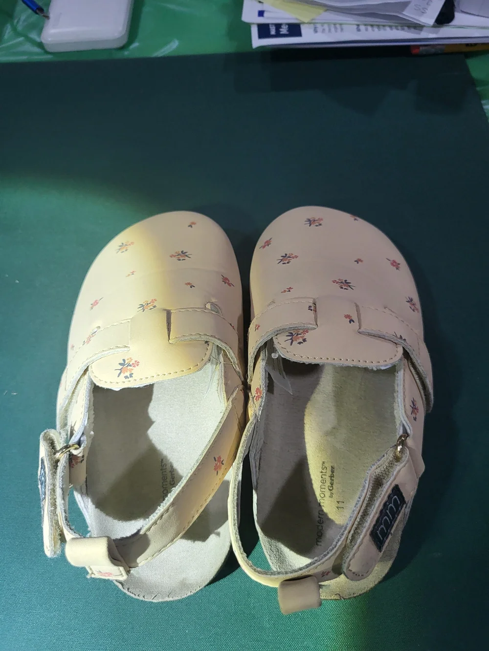Baby Floral Slingback Shoes in Pale Pink